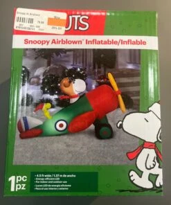 4.5' Snoopy And Woodstock In Airplane Scene Christmas Peanuts Inflatable -Courtyard Home Furnishings Store 993505 3
