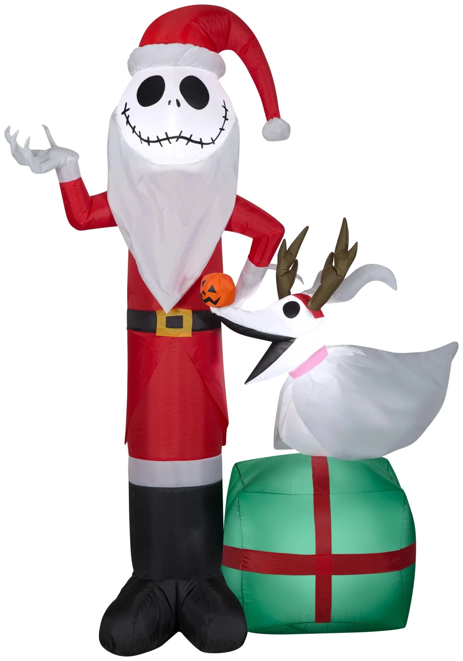 5' Jack Skellington And Zero With Antlers Airblown® Inflatable 2 5' Jack Skellington And Zero With Antlers Airblown® Inflatable - Image 2