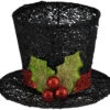4.5" Glitter Top Hat Decoration