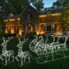 3-Piece Pure White Twinkling LED Elegant Bucks And Sleigh Wire Sculptures