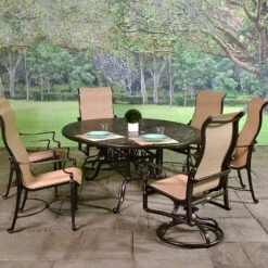 GES Bel Air Sling Cast Aluminum Patio Dining Sets -Courtyard Home Furnishings Store 994212 5