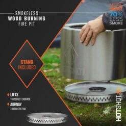 HotShot Traveler Portable Low Smoke 15" Round Wood-Burning Fire Pit With Carry Bag -Courtyard Home Furnishings Store 994284 7