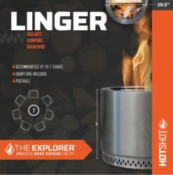 HotShot Explorer Portable Low Smoke 19.5" Round Wood-Burning Fire Pit With Carry Bag 18 HotShot Explorer Portable Low Smoke 19.5" Round Wood-Burning Fire Pit With Carry Bag -Courtyard Home Furnishings Store 994286 4