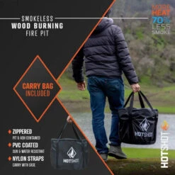 HotShot Explorer Portable Low Smoke 19.5" Round Wood-Burning Fire Pit With Carry Bag 21 HotShot Explorer Portable Low Smoke 19.5" Round Wood-Burning Fire Pit With Carry Bag -Courtyard Home Furnishings Store 994286 6