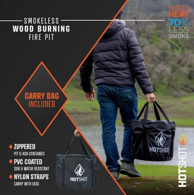 HotShot Explorer Portable Low Smoke 19.5" Round Wood-Burning Fire Pit With Carry Bag 6 HotShot Explorer Portable Low Smoke 19.5" Round Wood-Burning Fire Pit With Carry Bag - Image 6