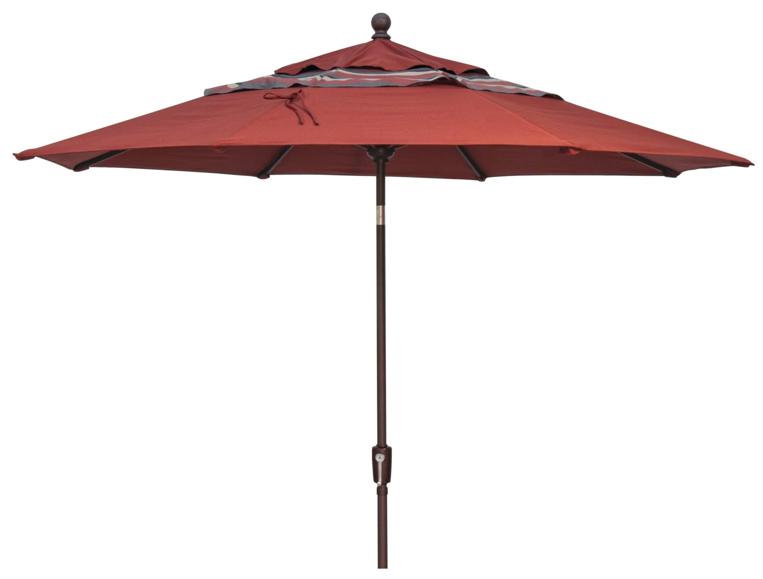 9' Collar Tilt Market Bronze Frame Tuscan Redwood Stripe Canopy Umbrella 1 9' Collar Tilt Market Bronze Frame Tuscan Redwood Stripe Canopy Umbrella