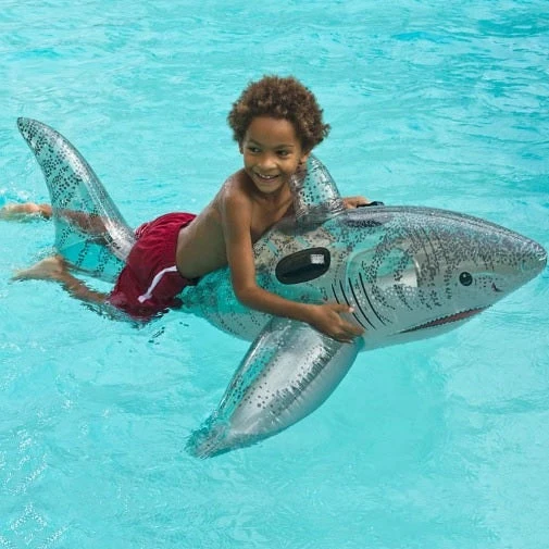 72" Inflatable Shark Pool Ride-On 1 72" Inflatable Shark Pool Ride-On