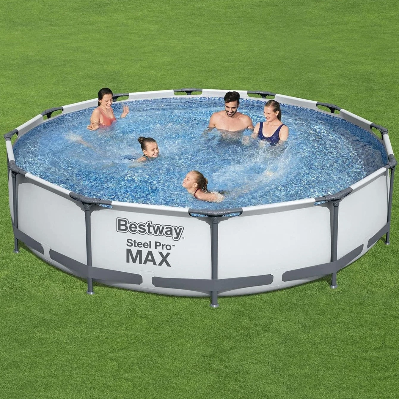 BWT Bestway Steel Pro 12' X 30" Frame Above Ground Swimming Pool Set