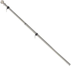 Metal Extendable House Flag Pole, Nickel Finish