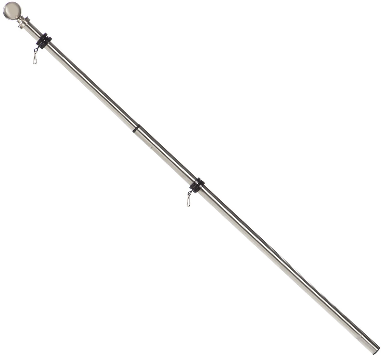 Metal Extendable House Flag Pole, Nickel Finish 1 Metal Extendable House Flag Pole, Nickel Finish