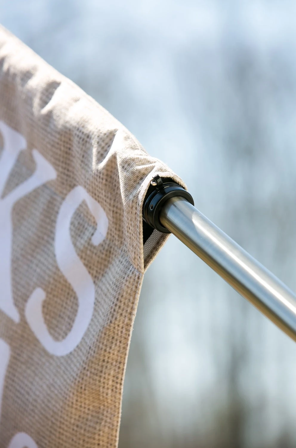 Metal Extendable House Flag Pole, Nickel Finish 2 Metal Extendable House Flag Pole, Nickel Finish - Image 2