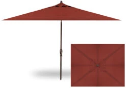 8' X 10' Rectangular Market Bronze Frame Terra Cotta Canopy Umbrella