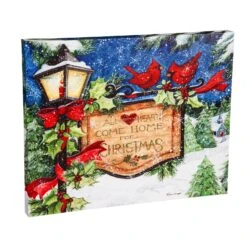 Christmas Lamp Post Battery-Operated LED Canvas -Courtyard Home Furnishings Store 995000