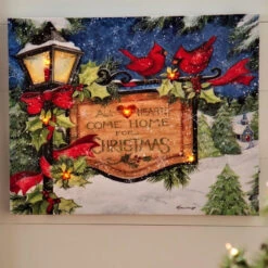 Christmas Lamp Post Battery-Operated LED Canvas