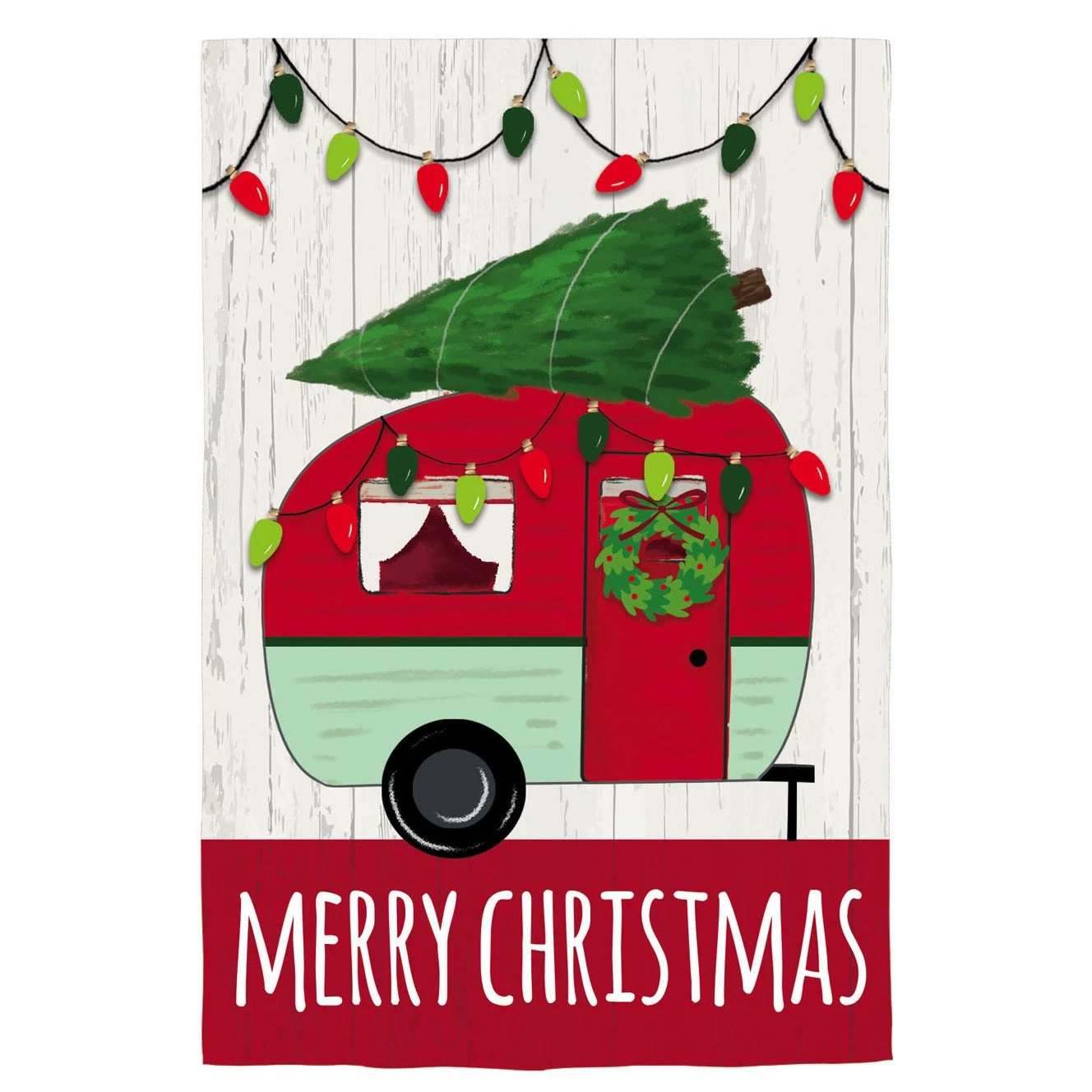Christmas Camper Burlap Boutique™ Garden Flag 1 Christmas Camper Burlap Boutique™ Garden Flag