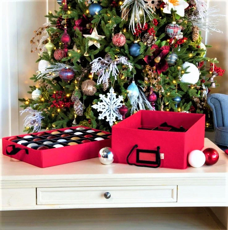 48-Pack Two Tray Christmas Ornament Storage Box 1 48-Pack Two Tray Christmas Ornament Storage Box