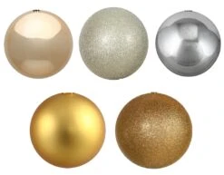 45-Pack Of 60MM Shatterproof Ball Ornaments (Champagne/Silver/Gold)