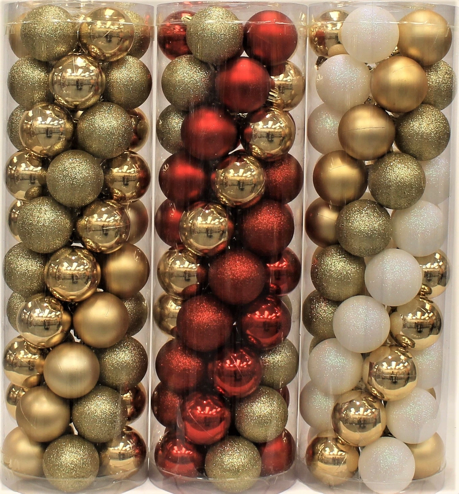 45-Pack Of 60MM Shatterproof Ball Ornaments (Gold/Red/White) 1 45-Pack Of 60MM Shatterproof Ball Ornaments (Gold/Red/White)