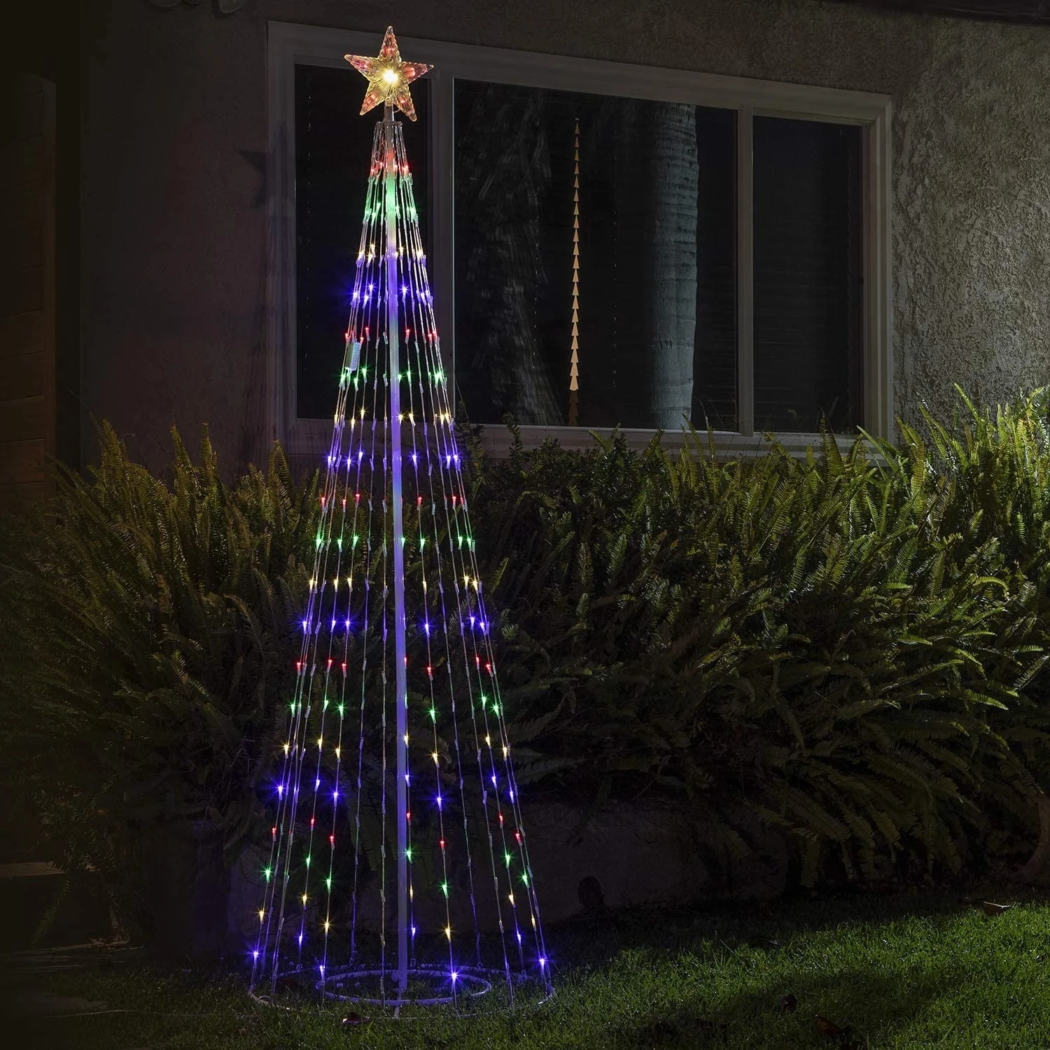 Pre-Lit Artificial Christmas Tree Sculpture With Multi-Colored LED Lights 1 Pre-Lit Artificial Christmas Tree Sculpture With Multi-Colored LED Lights