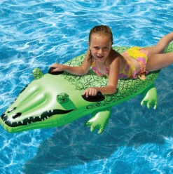 Inflatable Alligator Rider Pool Float By Poolmaster -Courtyard Home Furnishings Store 996035 2