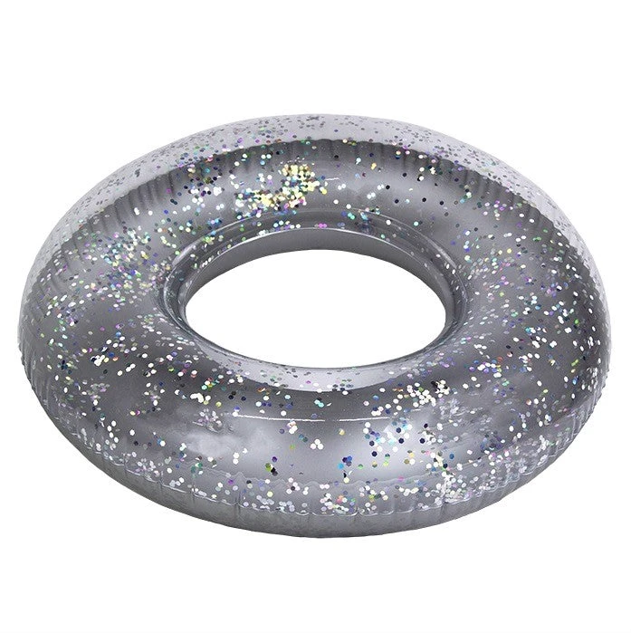 Poolmaster's 36" Silver Inflatable Glitter Swim Tube 4 Poolmaster's 36" Silver Inflatable Glitter Swim Tube - Image 4