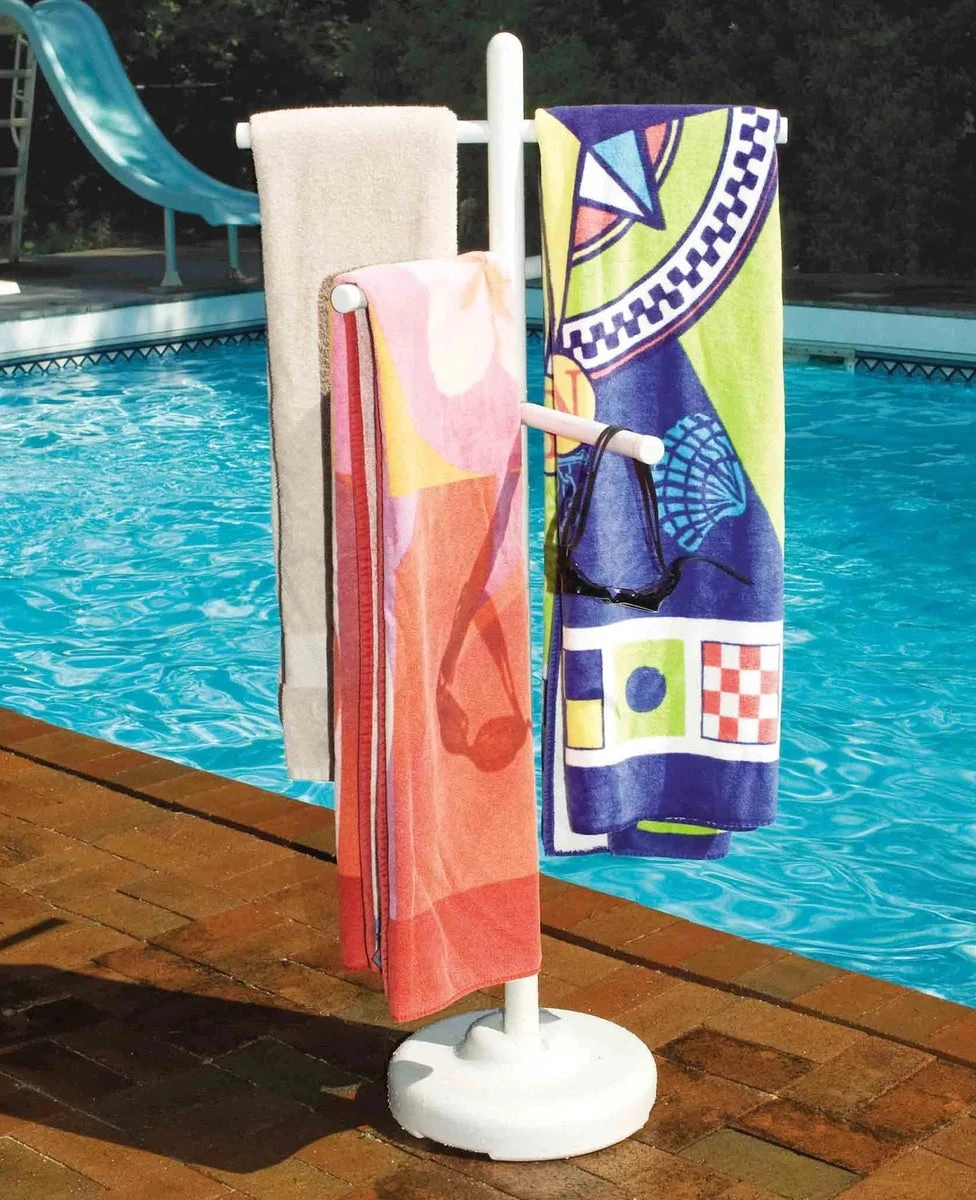 PVC Poolside Towel Rack From Swimline 1 PVC Poolside Towel Rack From Swimline