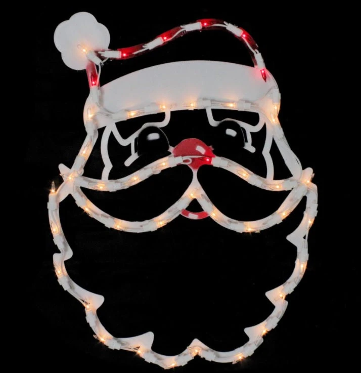 17" Lighted Santa Face Christmas Silhouette Window Decoration 3 17" Lighted Santa Face Christmas Silhouette Window Decoration - Image 3