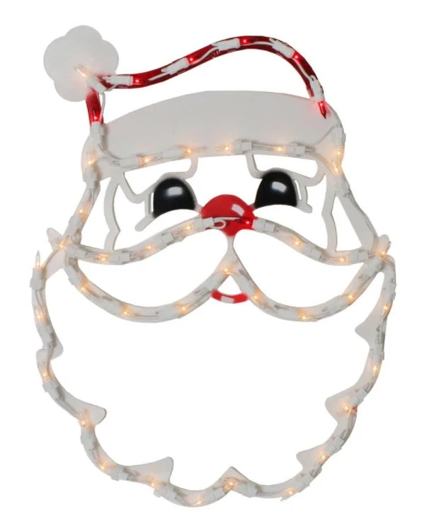 17" Lighted Santa Face Christmas Silhouette Window Decoration 2 17" Lighted Santa Face Christmas Silhouette Window Decoration - Image 2