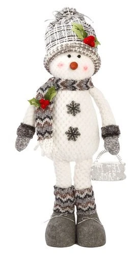 28" Standing Snowman With Scarf & Hat Winter Decoration 6 28" Standing Snowman With Scarf & Hat Winter Decoration - Image 6
