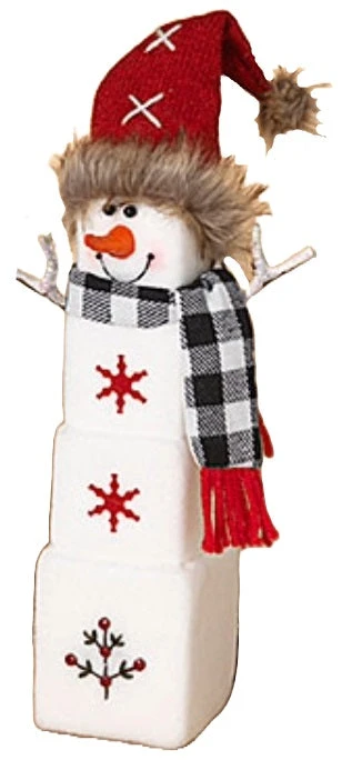16" Plush Holiday Marshmallow Snowman With Hand-Stitched Tree 4 16" Plush Holiday Marshmallow Snowman With Hand-Stitched Tree - Image 4