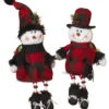 15"Buffalo Plaid Plush Snowman Shelf Sitter