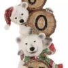 Holiday "Joy" Stacked Polar Bears Resin Figurine