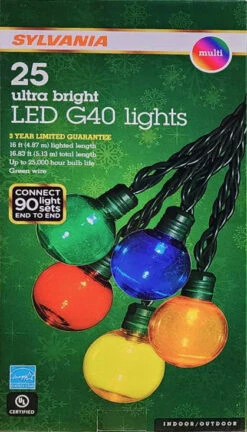 Set Of 25 LED G40 Super Bright Lights -Courtyard Home Furnishings Store 997328