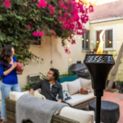 65" Black Metal Large Flame Island King TIKI® Torch -Courtyard Home Furnishings Store 997340 4