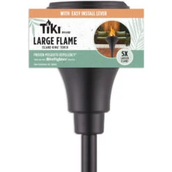 65" Black Metal Large Flame Island King TIKI® Torch -Courtyard Home Furnishings Store 997340 5