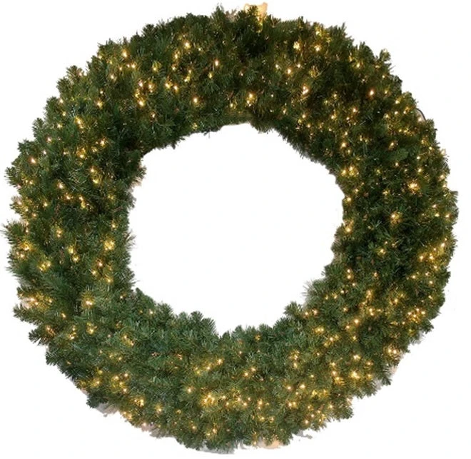60" Bristol Pine Twinkling Pre-Lit LED Wreath 2 60" Bristol Pine Twinkling Pre-Lit LED Wreath - Image 2