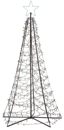 7.5' Starry Pure White LED Spire Tree With Star Top Wire Decoration -Courtyard Home Furnishings Store 997478 3