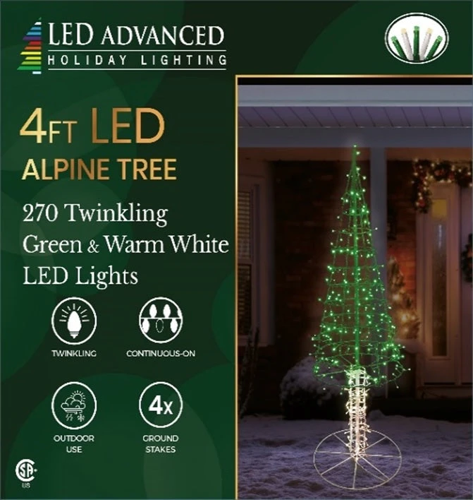 Green And Warm White Twinkling Starry LED Alpine Tree Decoration 2 Green And Warm White Twinkling Starry LED Alpine Tree Decoration - Image 2