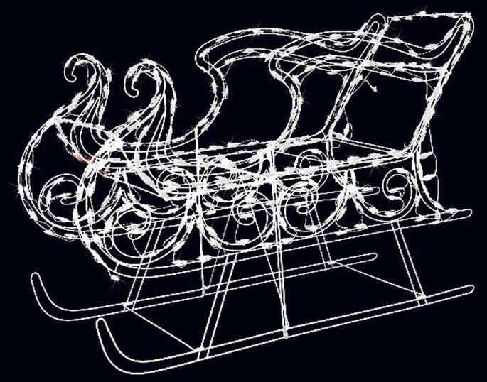 2-Piece Pure White Twinkling LED Sleigh And Elegant Buck Wire Sculpture Set 5 2-Piece Pure White Twinkling LED Sleigh And Elegant Buck Wire Sculpture Set - Image 5