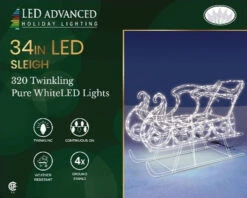 3-Piece Pure White Twinkling LED Elegant Bucks And Sleigh Wire Sculptures -Courtyard Home Furnishings Store 997486 3