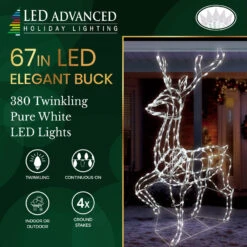 3-Piece Pure White Twinkling LED Elegant Bucks And Sleigh Wire Sculptures -Courtyard Home Furnishings Store 997487 a444779d fb30 403f b15b b2d6a9e2882d