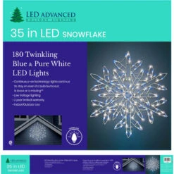 35" Twinkling LED Snowflake Silhouette Decoration -Courtyard Home Furnishings Store 997490 4