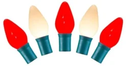 Set Of 25 Red/White Ceramic C9 Lights -Courtyard Home Furnishings Store 997812 2