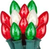 Set Of 25 Transparent C7 Glass Bulbs - Red, Green & Clear