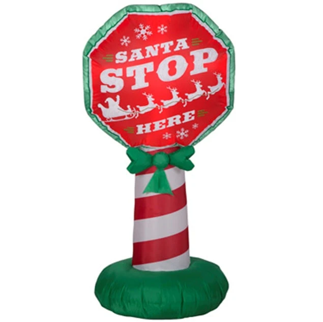 'Santa Stop Here' Inflatable Christmas Sign 1 'Santa Stop Here' Inflatable Christmas Sign