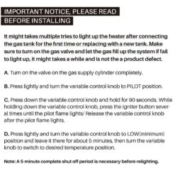 Quartz Glass Tube Propane Outdoor Patio Heater 15 Quartz Glass Tube Propane Outdoor Patio Heater -Courtyard Home Furnishings Store 998067 4