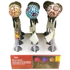 Solaris® Solar Powered Daisy Mosaic Glass Garden Stake With LED Lights