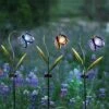 Solar Metal Glass Flower Stakes