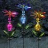 Bejeweled Metal Spinning Floral Solar Stake Light