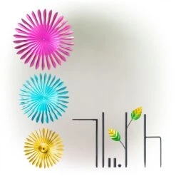 Metal Daisy Wind Spinner Stake -Courtyard Home Furnishings Store 998173 5